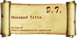 Doszpod Tilla névjegykártya